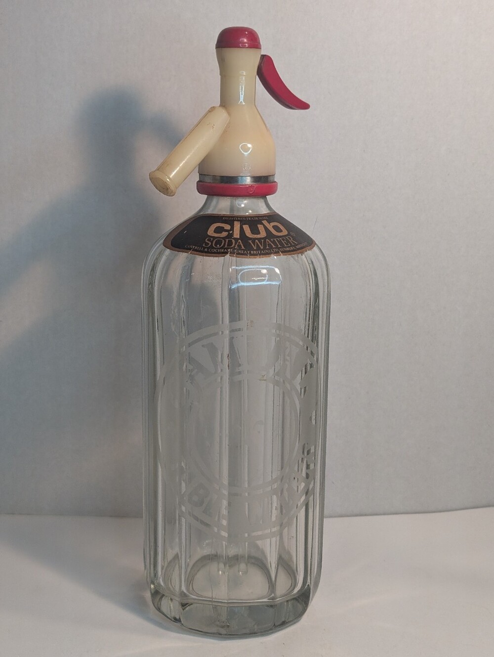 VINTAGE Cantrell & Cochrane Gt. Britain limited CLUB SODA WATER SELTZER BOTTLE